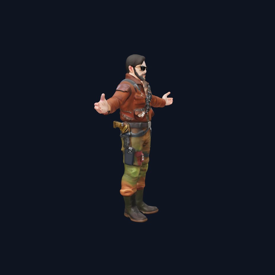 Tactical Soldier Character Model with Sunglasses and Gear